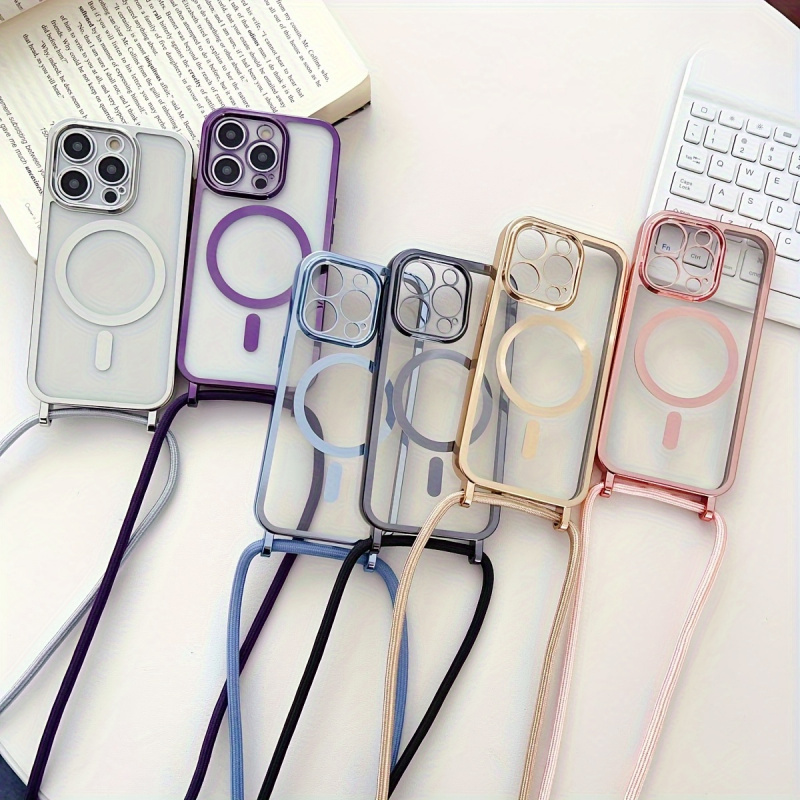 Phone Accessories Magnetic - Elegancki naszyjnik z krzyżykiem i sznurkiem