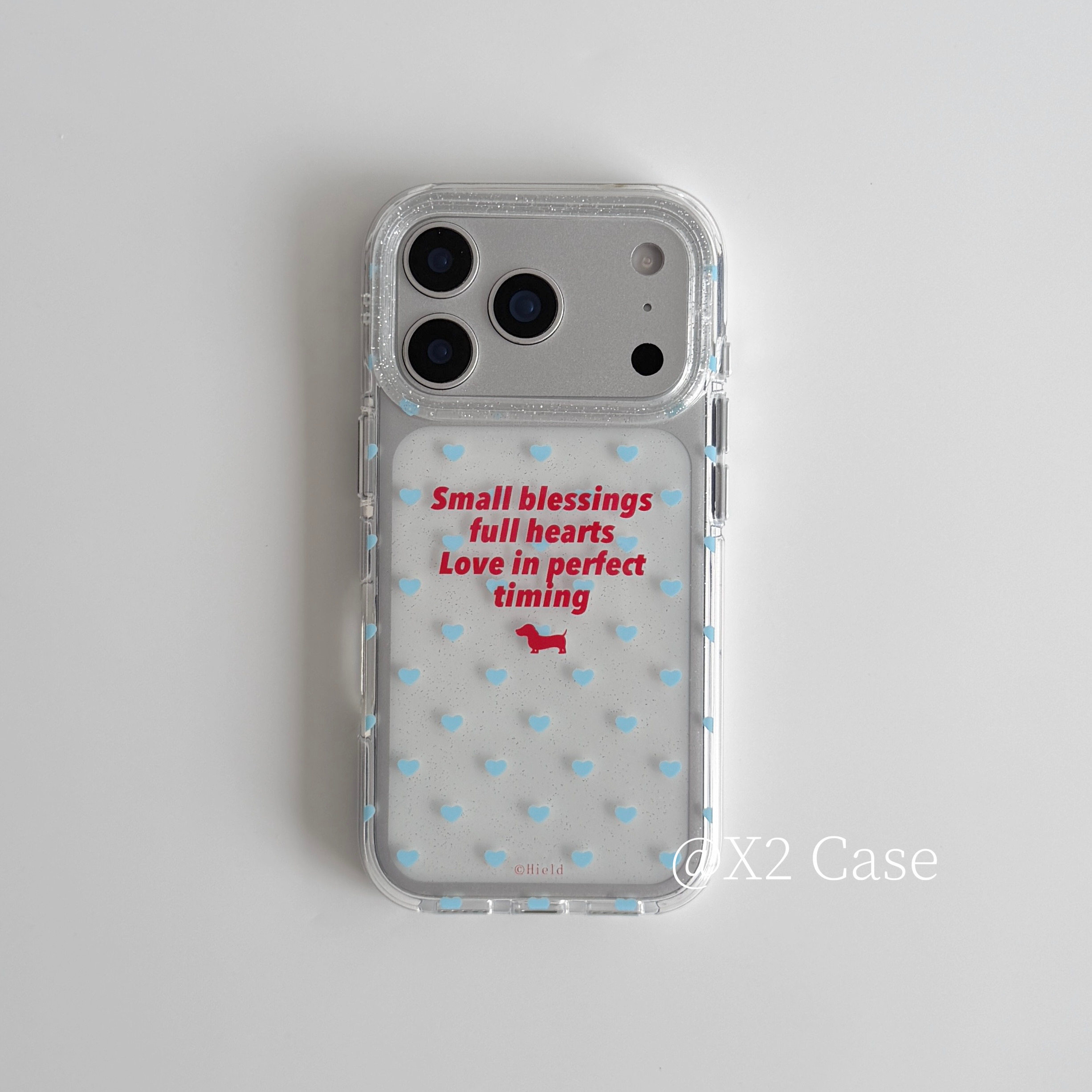Phone Accessories For Girls - Ins Blue Love English Shining Y2K