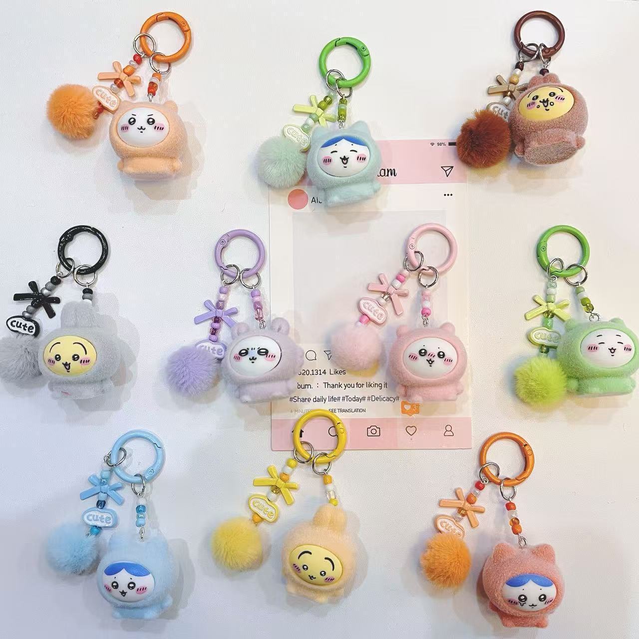 Phone Accessories For Kids - Breloczek z flokowaną powłoką, uroczy Momonga