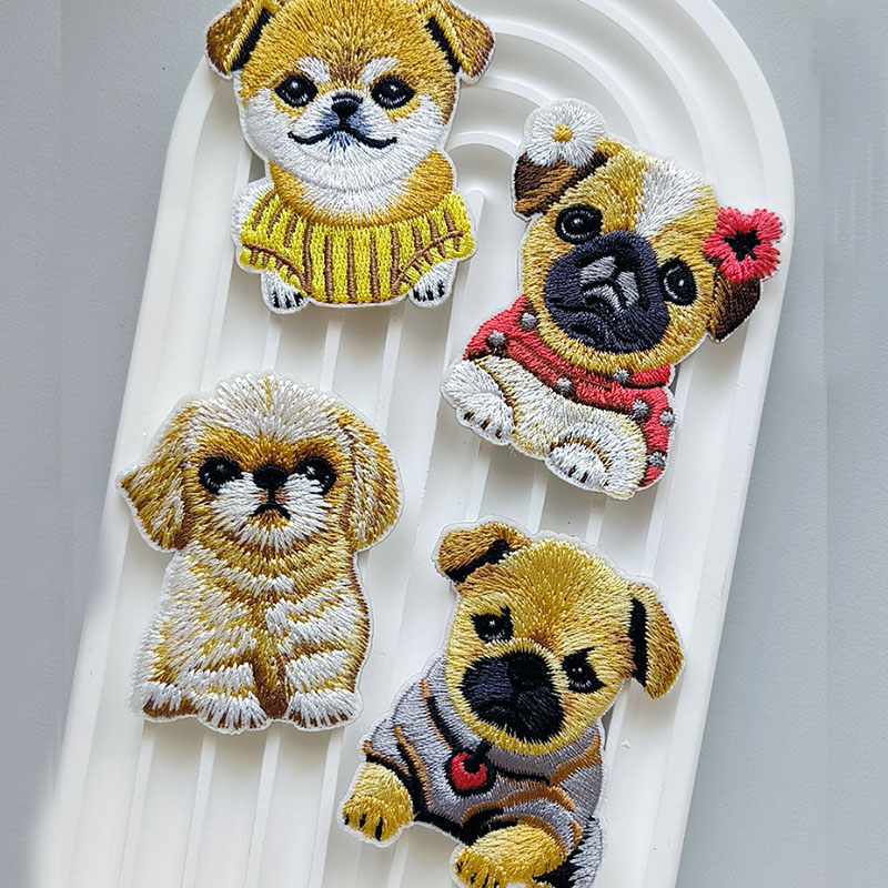 Phone Accessories For Kids - Śliczny szczeniak naszywka z haftem samoprzylepne