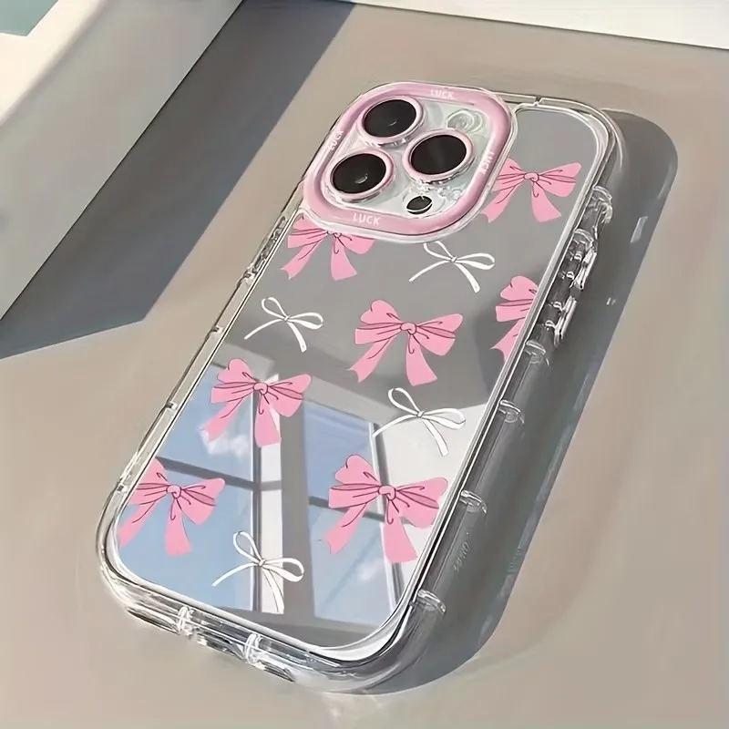 Phone Accessories For Girls - Prosty Niebiesko-Różowy Kokarda Dziewczęcy Uroczy Lusterko