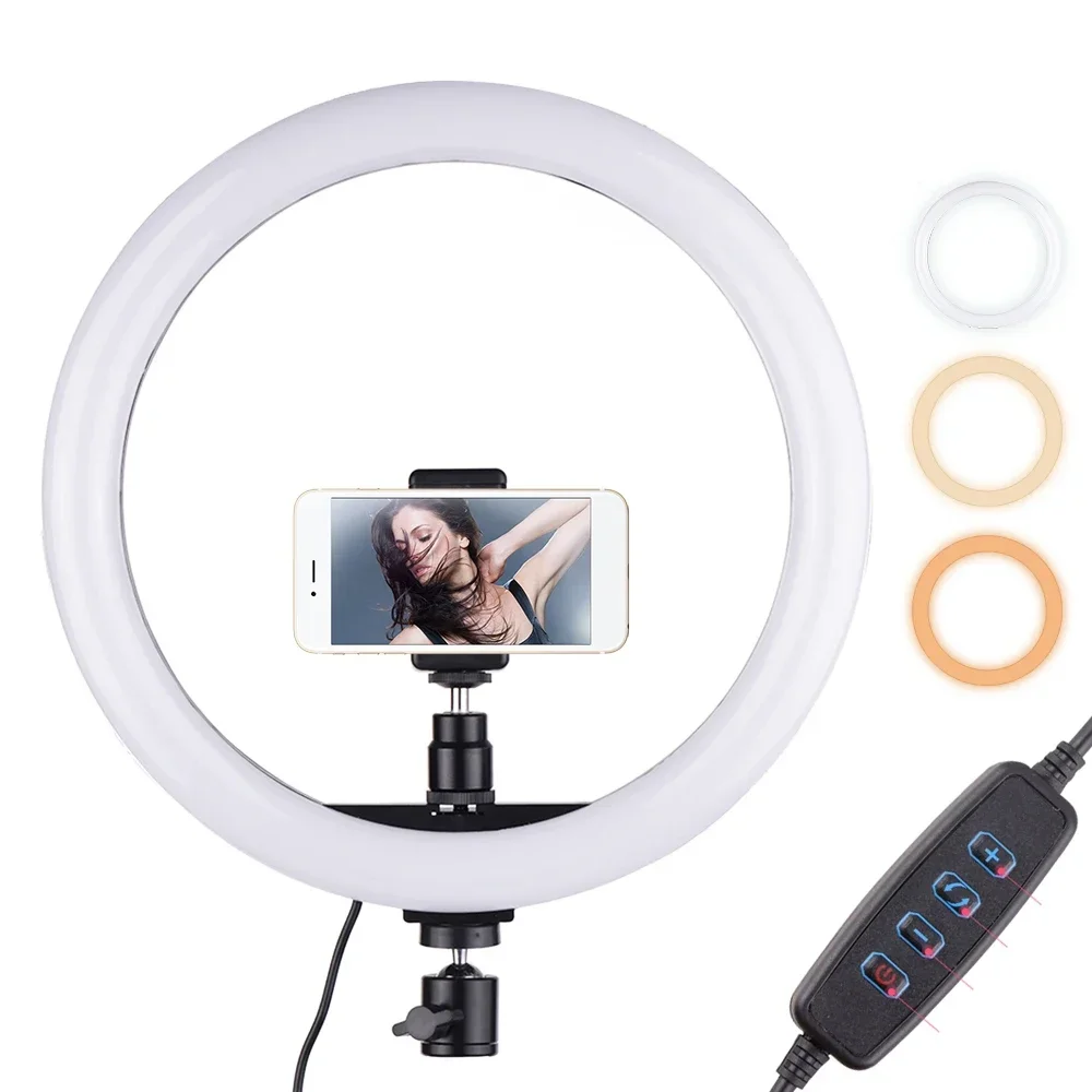 Selfie Stick Tripod - Lampa pierścieniowa LED z regulacją jasności